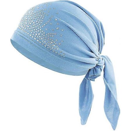 Svedtransporterende Skull Cap Hue Hjelmforing Hurtigtørrende Bandana Hovedbeklædning Cykel Hoved Pirattørklæde Chemo Hue Blå