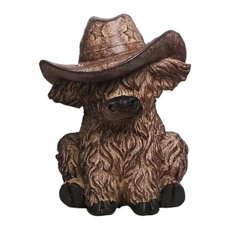 Høylandsfe Hage Statue Dekor Delikat Kreativ Dyrefigurer Dekorasjon