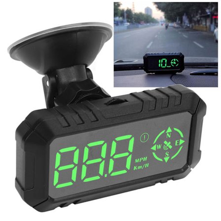 3-tommers GPS-speedometer HUD-skjerm for bilens dashbord, med kompass, KM/T MPH-bytte, alarm for overhastighet og tretthetskjøring for SUV-lastebil