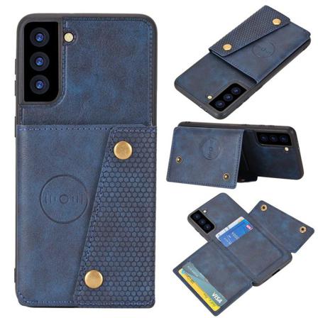 Samsung Galaxy S21 - Skal Med Korthållare Mörkblå