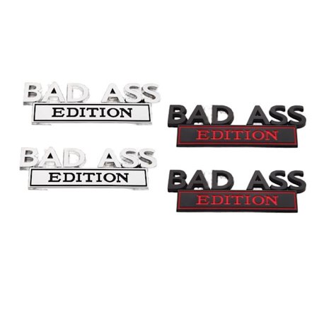 4 stk. Bad Ass Edition Emblem 3D Bokstav Bil Dekaler Bad Ass Bil