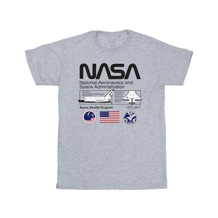 NASA Mens Space Admin T-Shirt S Sports Grey