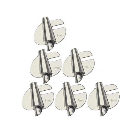 6 stk Sy rullet hammerfot, 3mm-8mm 6 størrelser Bred rullet trykkfot Symaskin trykkfot hammerfot