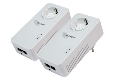 ALLNET Powerline 1200Mbit Bundle 2pcs Bridge RJ45 HomePlugV2 SmartLink Passtrough ALL1681205v2