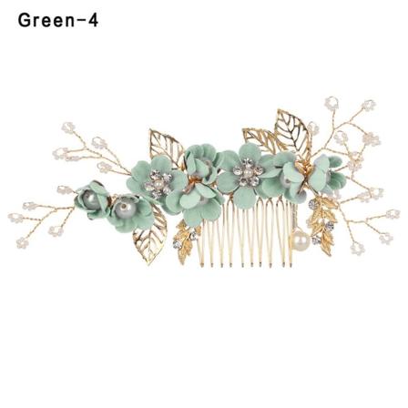 Hårkammar Blomma Hårnål Brudklämmor GRÖN 4 green 4
