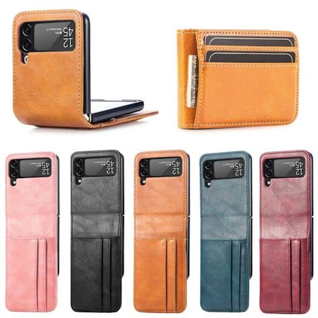 Samsung Galaxy Z FLIP 3 - wallet shell cover vegansk læder