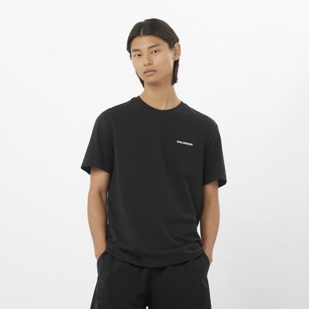 Salomon - Kurzarmshirt Herren Chest Logo - Deep Black