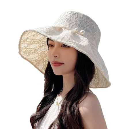 Bred brättad Bucket Hat Fisherman Hat BEIGE