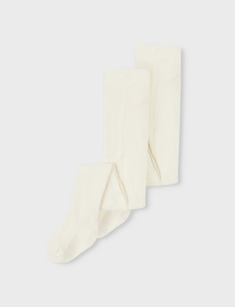name it Nknpantyhose Rib 2P Noos - Cream - 62-68