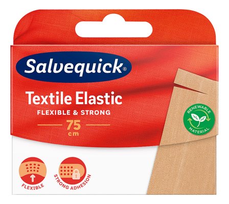 Salvequick Textile Elastic Plaster 75 cm, Medicin & Pleje, Plastre, Sårplastre