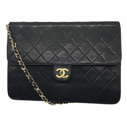 Chanel Vintage, Shoulder Bags Zwart, Dames, Maat:ONE Size,leer