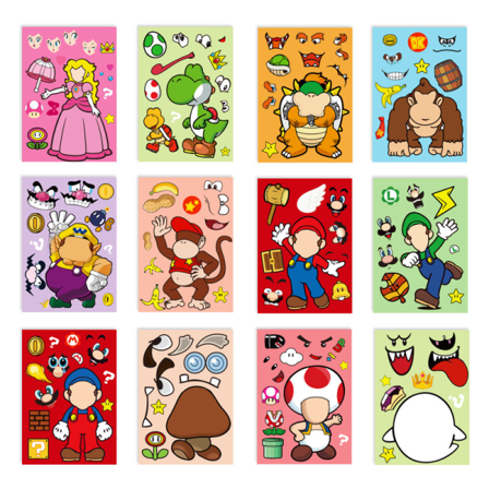 Mario-tarrat Super Mario DIY -tarrat kasvoille