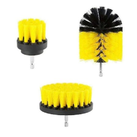 3 stk. Drillbørste Rengjøringssett Power Scrubber for Rengjøring av Baderom Badekar Rengjøringsbørster Skrubb Drill Bil Rengjøringsverktøy