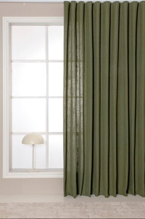 Hasta - Verho Lina 268x280 cm - Vihreä - Poimutusnauhaverhot - 280 - - Homeroom