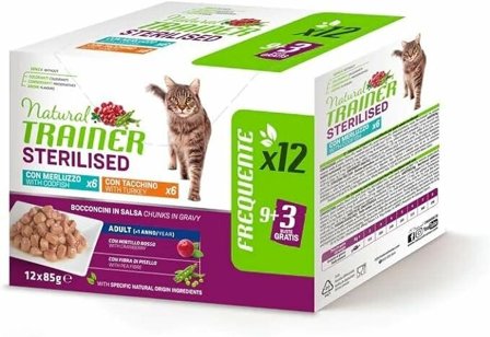 Natural Trainer Gatto Multipack Sterilised con Tacchino e