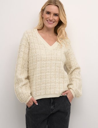 Cream Crbilo Knit Blouse - Beige - S