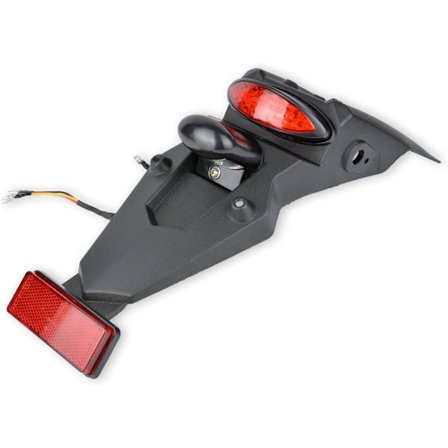 Universal 12V LED-bagskærm og baglygte til motorcykel med bremselys