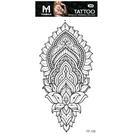 Tillfällig Tatuering 19 x 9cm - Växtmotiv med mönster