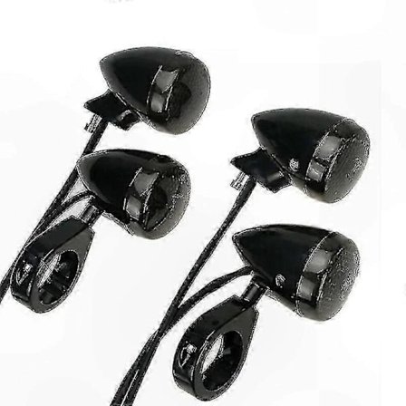 4 kpl LED Vilkkuja Moottoripyörän Indikaattorit Kromi Musta Kotelo 41mm Etu- ja Takahaarukkakiinnike Sopii Harley Davidson Moottoripyöriin