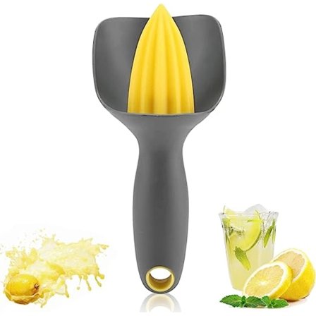 Citruspresser med filter til kerner, ergonomisk mini-citronpresser til
