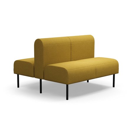 Modulsofa VARIETY, 2-Sitzer, doppelt, Stoff Blues CSII, gold