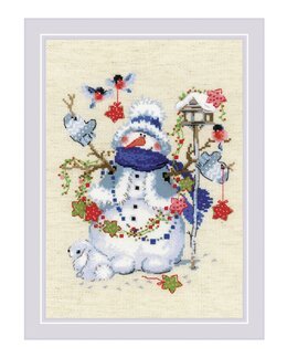 Stickpackung Bild Schneemann