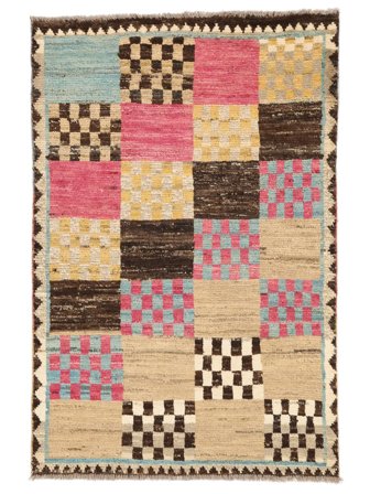 Noué À La Main Moroccan Berber - Afghanistan 81X120 Tapis De Laine Marron/Orange Petit