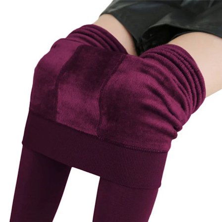 Dam Vinterleggings Varma Leggings Hög Midja Enfärgad Sammet Dam Förtjockade Sammet Leggings Casual Stretchiga Leggings