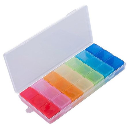 7 päivän lääkeannostelija, värikäs