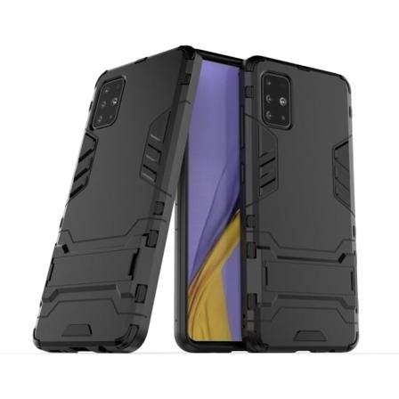 Samsung Galaxy A51 - Armour Skal Med Ställ - Svart Black Svart
