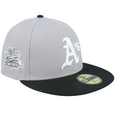 New Era - MLB Grey fitted Czapka Z Daszkiem - Oakland Athletics Stealth Mode 59FIFTY Grey/Black/Kelly 89 Fitted @ Hatstore