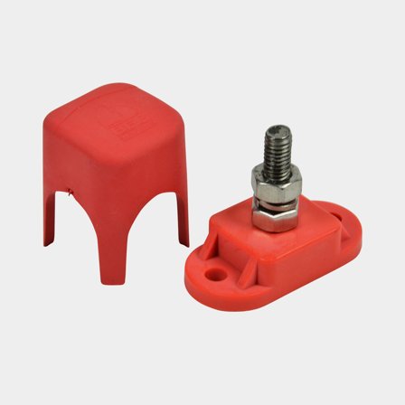 Aansluitklem BEP Marine Insulated Stud, 1 x M6, rood (plus), met deksel