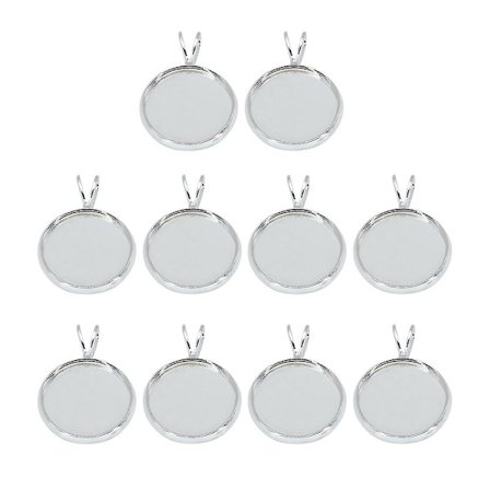 10st 18mm DIY Time Tray Pendant Retro V-formad Hängande Ring Bricka Pendant Diy Rund Form Bezel Pendant Brickor Creative Diy Koppar Tray Penda
