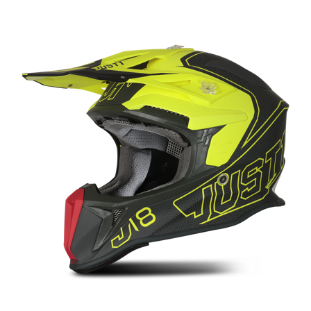 Casco Cross Just1 J18 Mips Vertigo Rosso-Grigio-Giallo Fluo XS 53-54cm