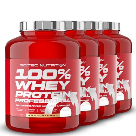BIG BUY 4 x 100% Whey Protein Professional Vassleprotein 2350 g