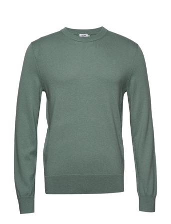 M. Cotton Merino Basic Sweater Strikkegenser M. Rund Krage Grønn Filippa K