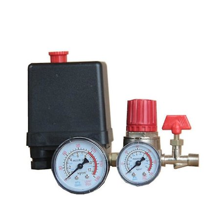 Ny holdbar 240v / 380v regulator duty luftkompressor pumpe trykkontrollbryter luftpumpestyreventil 7,25-125 Psi med trykkmåler