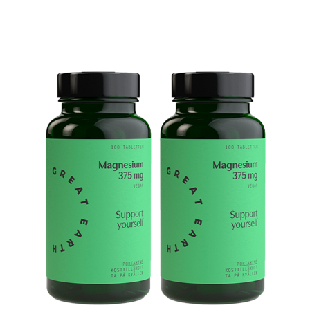 Great Earth 2 x Magnesium 375 mg 100 tabletter