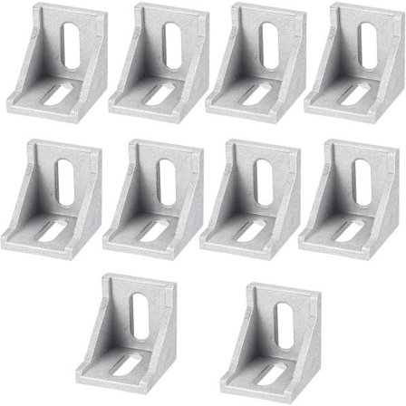 Hjørnebeslag i aluminiumsprofil, 40 mm x 40 mm vinkelbeslag til 8,5 mm skinne 4040 serie 10 stk