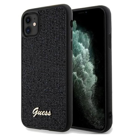 Guess Disco Metal Script -kotelo iPhone 11 / Xr:lle - musta