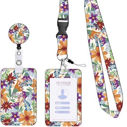 ID-kortholder med snor og innfellbar kortholderklips,