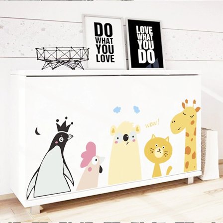 5 stora djur vinyl vägg klistermärken