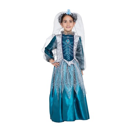 Bristol Novelty Barn/Flickor Skelett Drottning Kostym S Blå