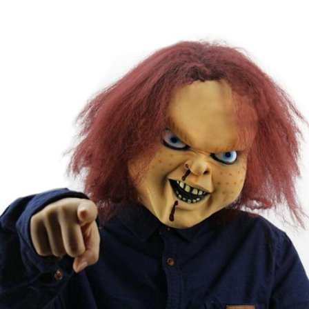 Halloween Latex Mask och hår Chucky Full Head Kostym Skrämmande