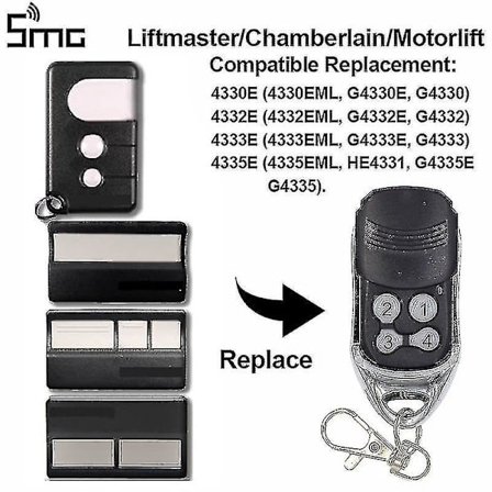 Chamberlain Liftmaster Garasjedør Fjernkontroll Motorlift 1a5639-7 D-66793 94335e 4335e 4330e 4333e 4332e Erstatning 433 Mhz (FMY)