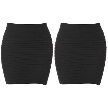 3 stk. Elastisk Plissert Høytaljet Pakke Hip Kort Skjørt Mote Sexy Kvinneklær (svart)2 2pcs