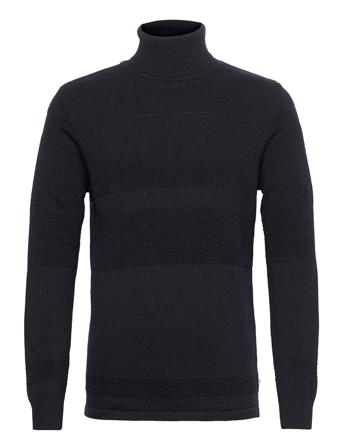 Fisker Cotton Roll Neck Knit Navy Kronstadt