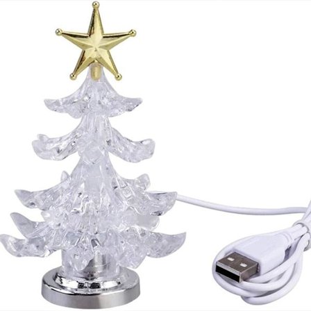 USB-drevet Flerfarget Skrivebord LED Juletre med Lys_jar