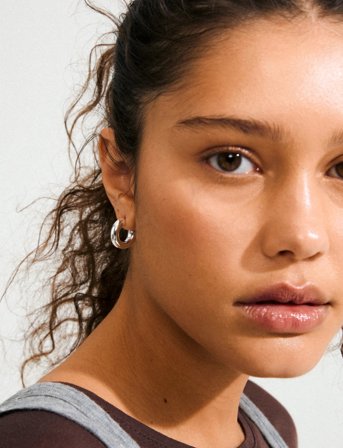 Pilgrim Phase Small Hoops Silver-Plated - Silver - ONE SIZE