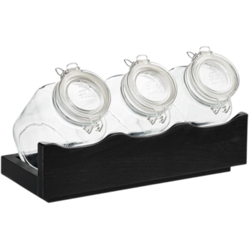 Bufféställ med 3st Glasburkar APS